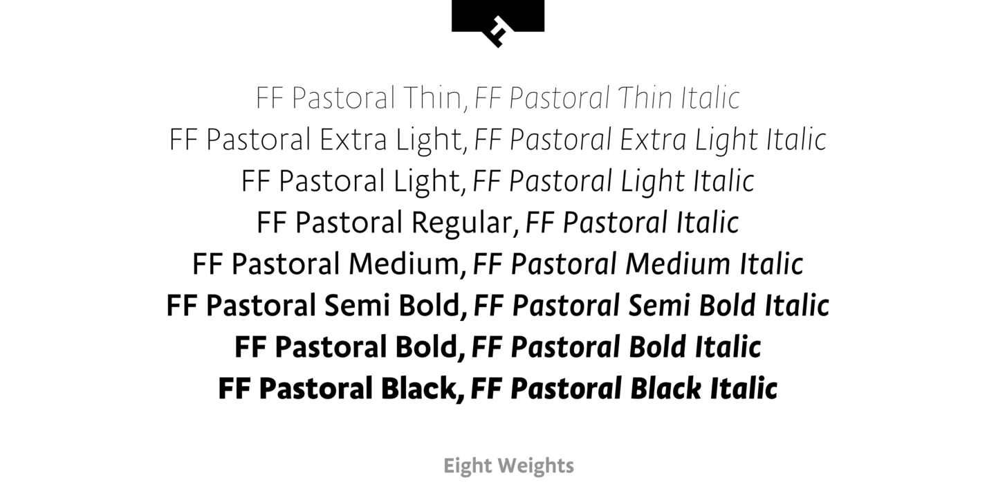 Przykład czcionki FF Pastoral Extra Light Italic